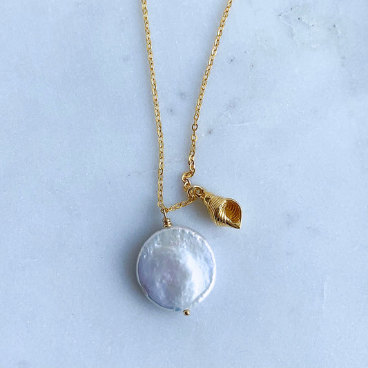 Cone Shell Pearl Necklace