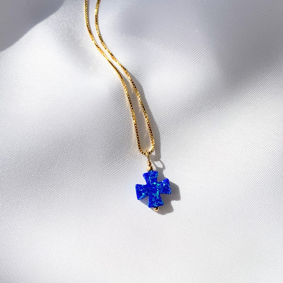 Mikonos Opalite Cross Pendant Necklace