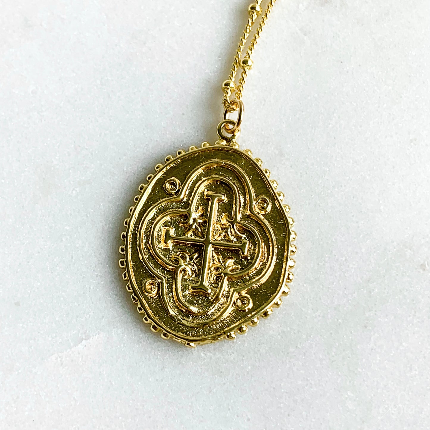 Byzantine Cross Pendant Necklace