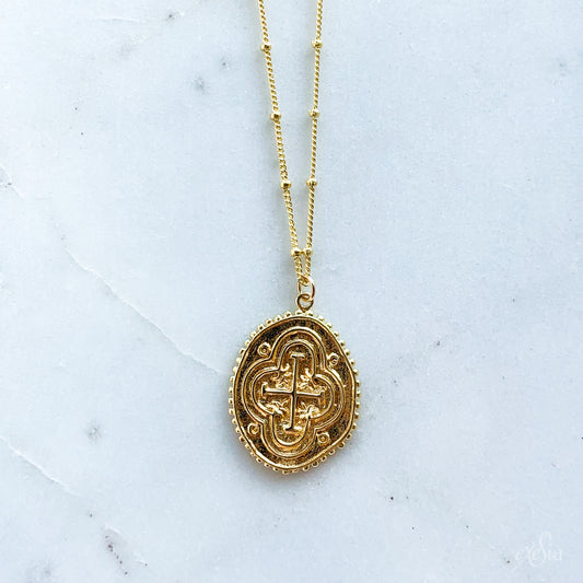Byzantine Cross Pendant Necklace